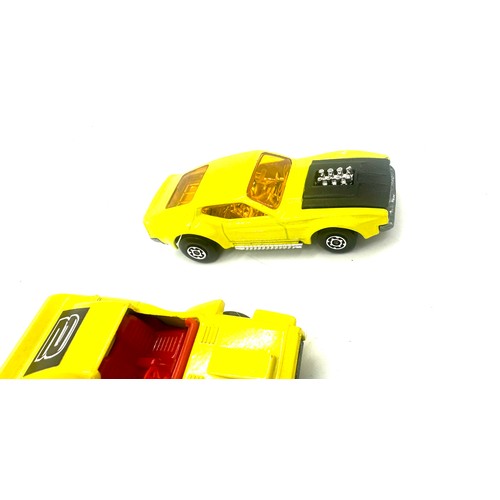 227 - Three Boxed Matchbox 44 Boss mustang, 56 hi tailer, 58 woosh n push