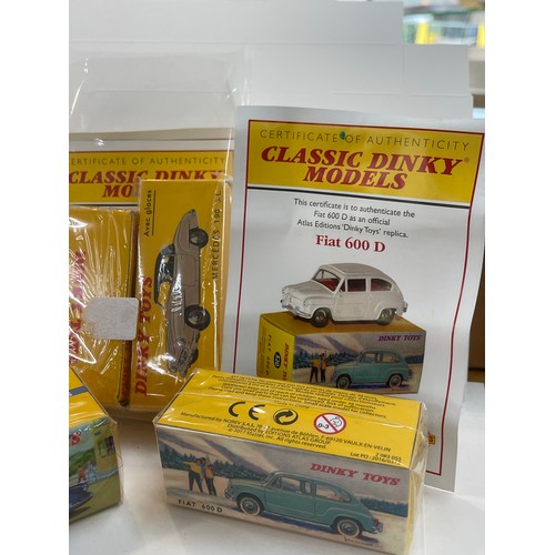114 - Selection of Boxed Dinky Toys includes Mercedes 190 sl 526 and 260 Auto poste, Dinky Fiat 600d and S... 