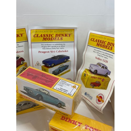 106 - Selection of Boxed Dinky Toys  includes 184 Volvo 122s and Cabriolet 504 peugeot, Dinky 39F and Sink... 