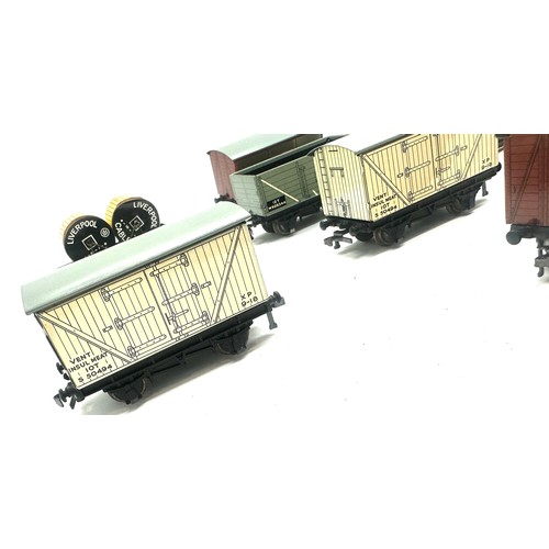 229 - Selection of 10 Hornby Dublo OO gauge wagons to include High Sided wagon D2, Wagon A Bestiaux, 2 x D... 