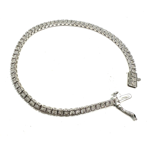 210 - silver & diamond tennis bracelet