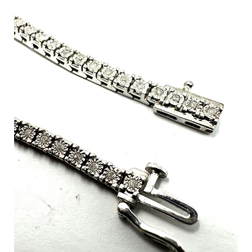 210 - silver & diamond tennis bracelet