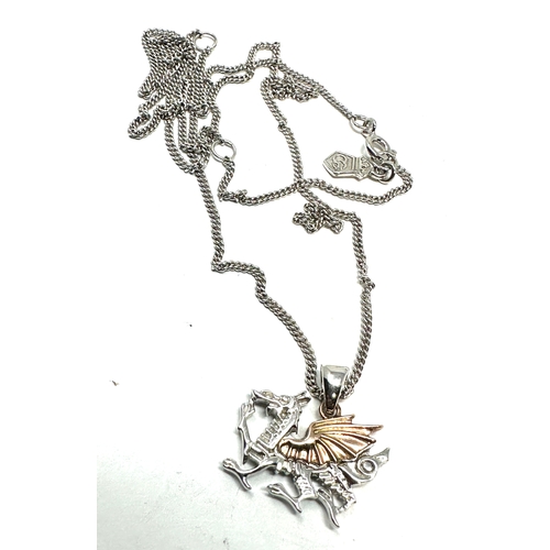 211 - Clogau Welsh Dragon Silver & gold Pendant necklace