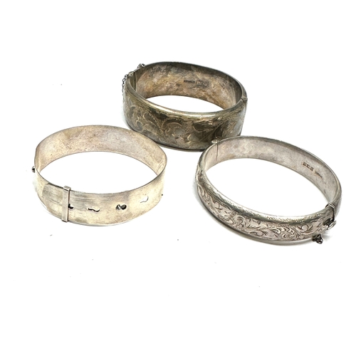 215 - 3 vintage silver bangles weight 65g