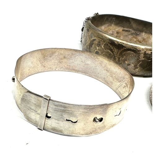 215 - 3 vintage silver bangles weight 65g