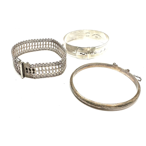 216 - 3 vintage silver bangles weight 40g