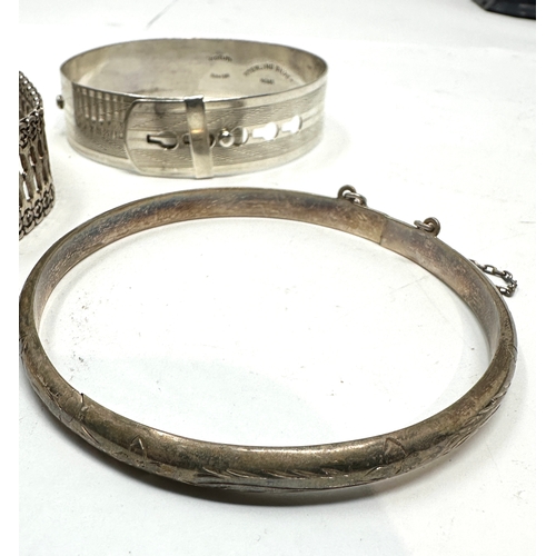 216 - 3 vintage silver bangles weight 40g