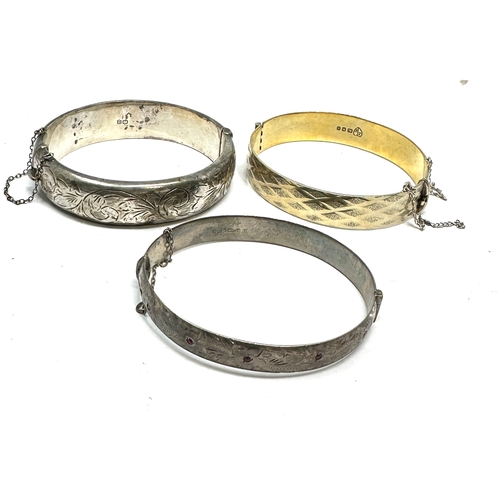 218 - 3 vintage silver bangles weight 80g