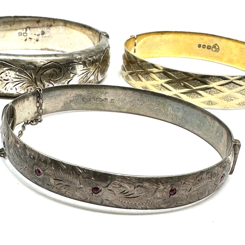 218 - 3 vintage silver bangles weight 80g