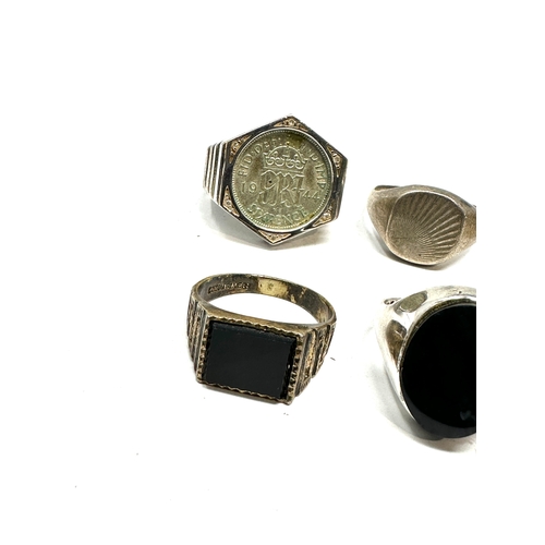 222 - 6 vintage silver rings weight 48g