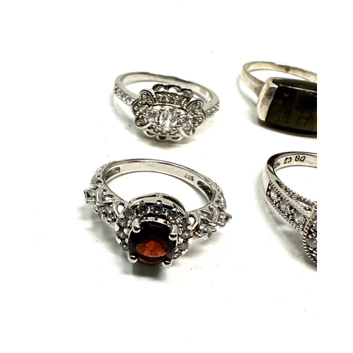 226 - 6 vintage silver gemstone set rings weight 23g