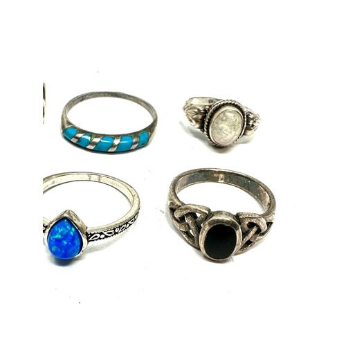 229 - 6 vintage silver gemstone set rings weight 17g