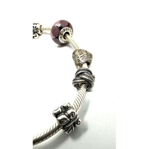 230 - Pandora silver charm bracelet & charms