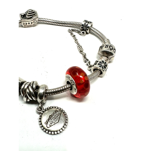 231 - Pandora silver charm bracelet & charms