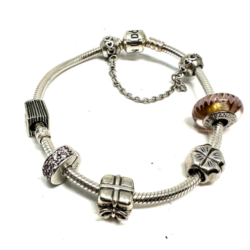 232 - Pandora silver charm bracelet & charms