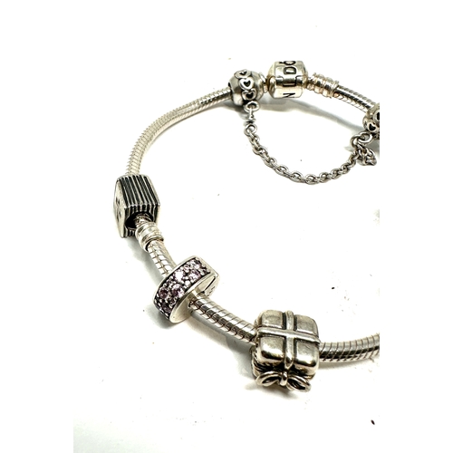 232 - Pandora silver charm bracelet & charms