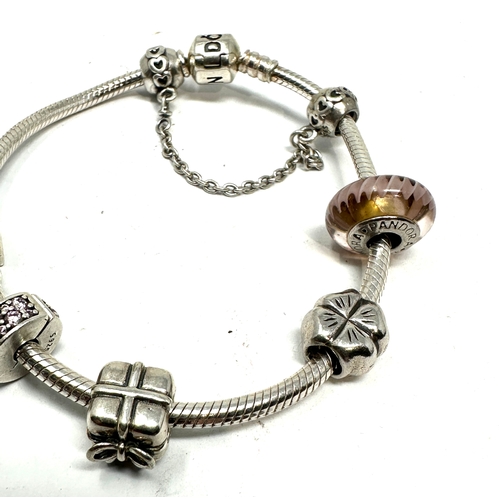 232 - Pandora silver charm bracelet & charms