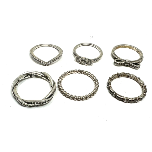 237 - 6 Silver Pandora rings