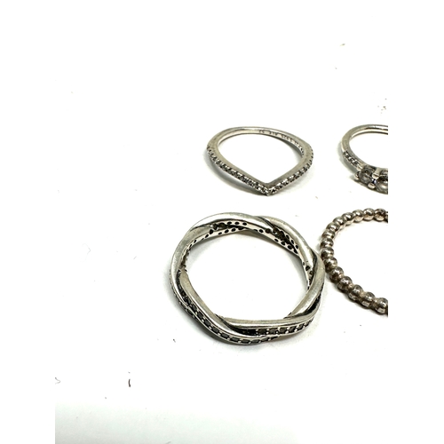 237 - 6 Silver Pandora rings