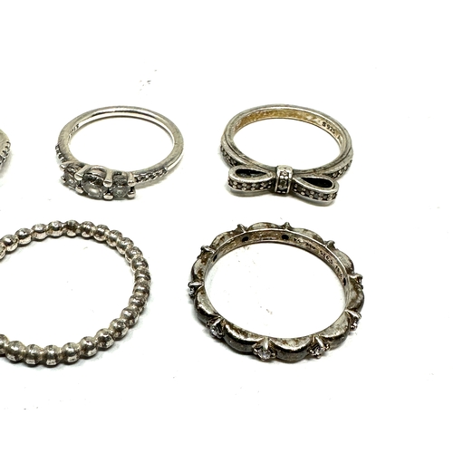 237 - 6 Silver Pandora rings