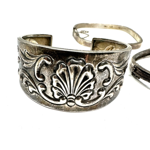 239 - 3 vintage silver bangles weight 65g