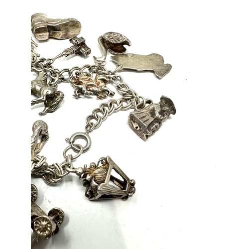 242 - Vintage silver charm bracelet weight 51g