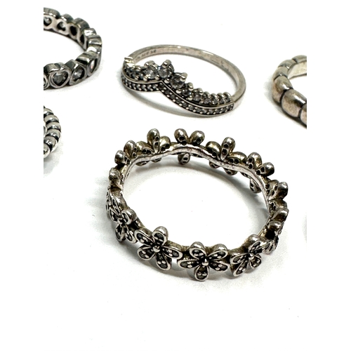 251 - 6 silver pandora rings