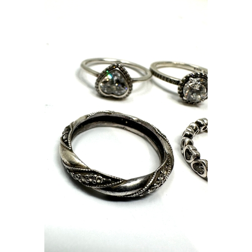 252 - 6 silver pandora rings