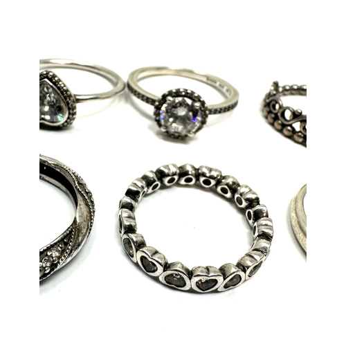 252 - 6 silver pandora rings