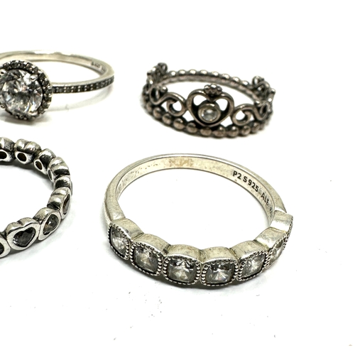 252 - 6 silver pandora rings