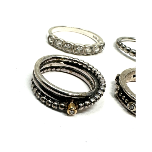 253 - 6 silver pandora rings