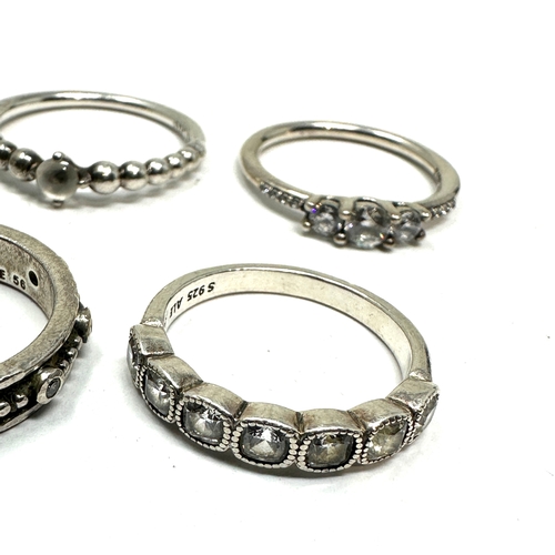 253 - 6 silver pandora rings