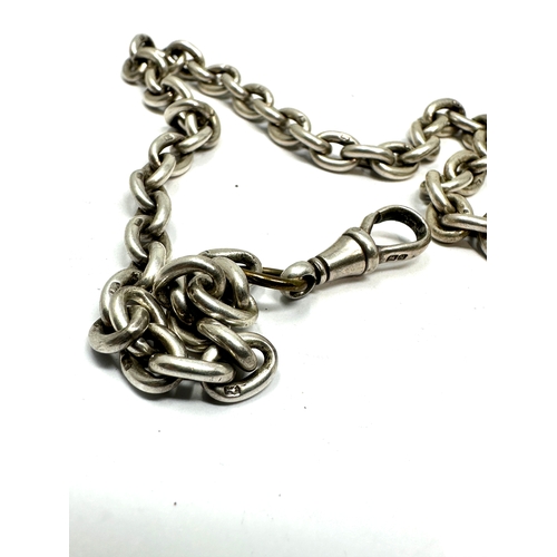 12 - Antique silver albert watch chain & vesta case chain weight 30g