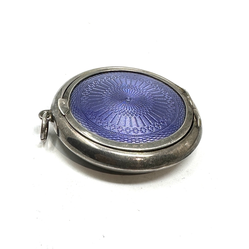 16 - antique silver & enamel compact measures approx 5cm dia Birmingham silver hallmarks enamel is in goo... 