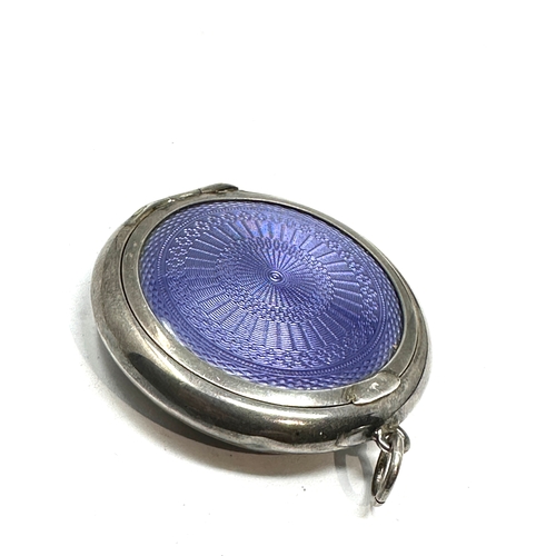 16 - antique silver & enamel compact measures approx 5cm dia Birmingham silver hallmarks enamel is in goo... 