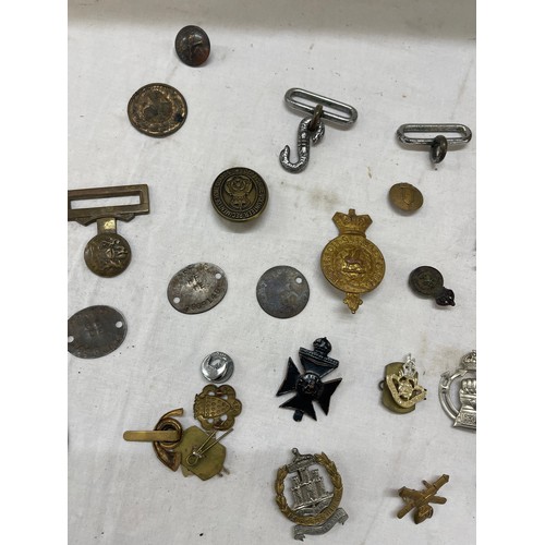 537 - Selection of military army naval badges and insignia