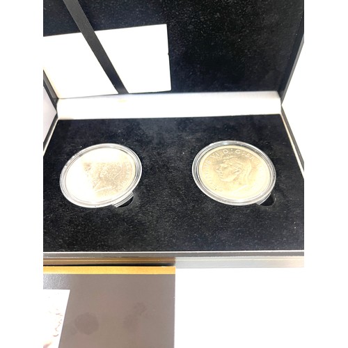 500 - Two silver Crowns of two kings coin set with COA