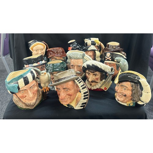 165 - Selection of Royal Doulton toby jugs to include Cyrano De Bergerac, Little Mester Museum piece etc