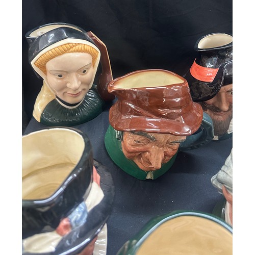 165 - Selection of Royal Doulton toby jugs to include Cyrano De Bergerac, Little Mester Museum piece etc