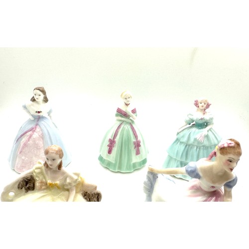 160 - Selection of four Coalport minuettes figures to include Sophie, Hannah, Gemma and Joanne and a Royal... 