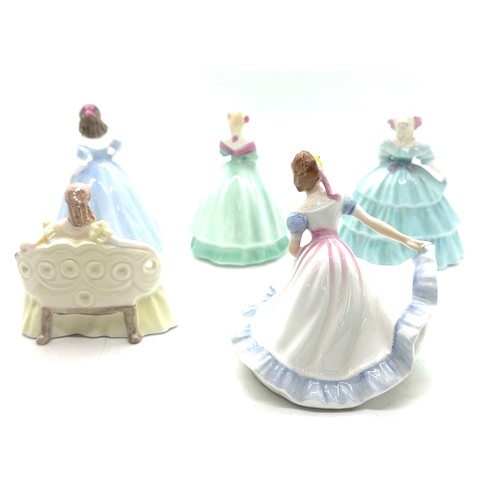 160 - Selection of four Coalport minuettes figures to include Sophie, Hannah, Gemma and Joanne and a Royal... 