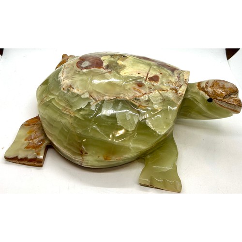 82 - Large onyx turtle, approximate measurements: 11 x 9 inches