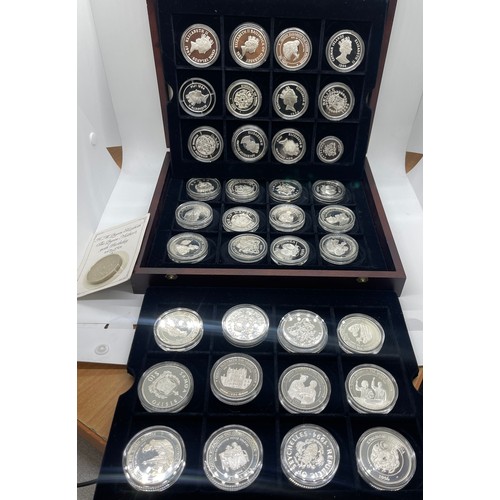 503 - Cased H.M Queen Elizebeth the Queen Mother silver coin set with coas