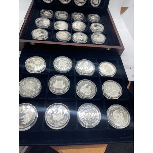 503 - Cased H.M Queen Elizebeth the Queen Mother silver coin set with coas