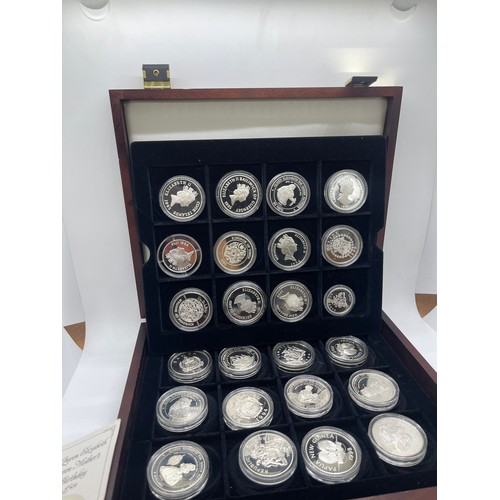 503 - Cased H.M Queen Elizebeth the Queen Mother silver coin set with coas