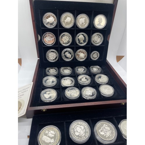 503 - Cased H.M Queen Elizebeth the Queen Mother silver coin set with coas