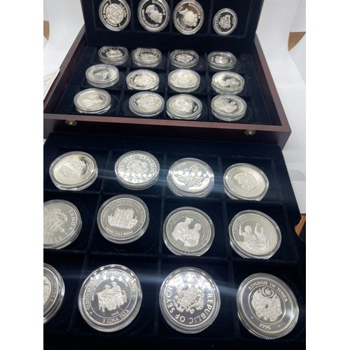 503 - Cased H.M Queen Elizebeth the Queen Mother silver coin set with coas