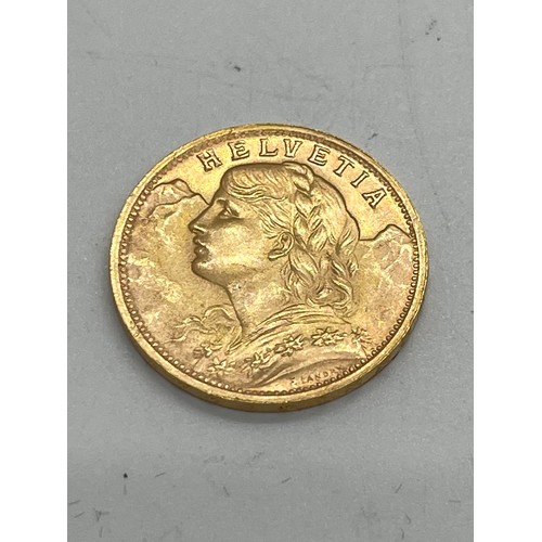 488 - 22ct 20 Franks coin total weight 6.48grams