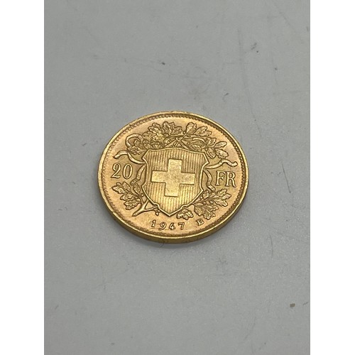 488 - 22ct 20 Franks coin total weight 6.48grams