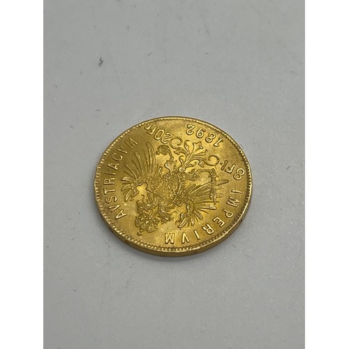 487 - 22ct gold 1892 Imperial 20 Franks gold coin 6.48 grams